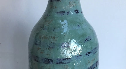 Bouteille décorative bleue en céramique