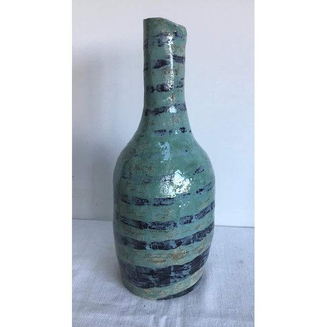 Bouteille décorative bleue en céramique