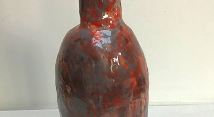 Bouteille céramique rouge