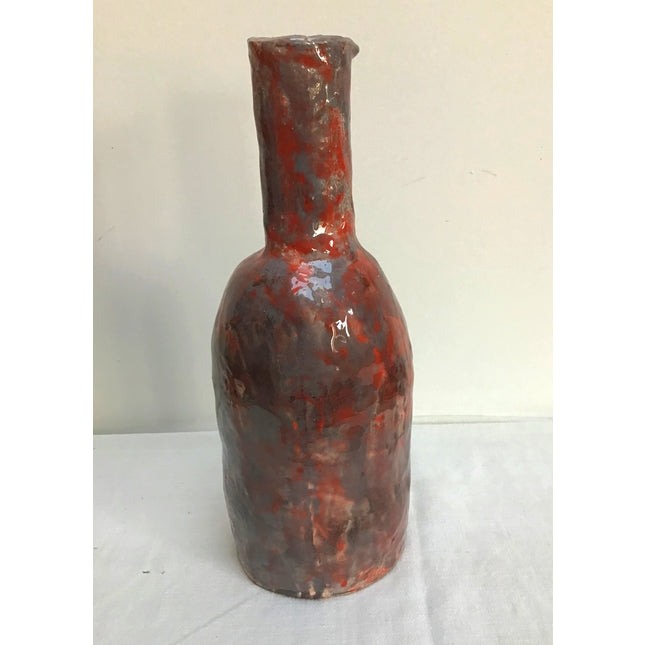 Bouteille céramique rouge