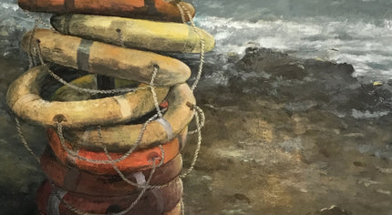 Tableau peinture acrylique Les Bouées de Mireille Froissard