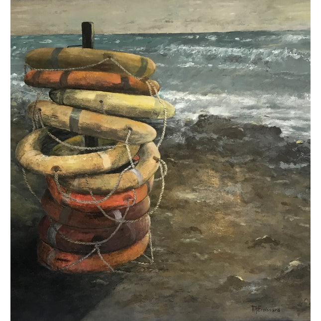 Tableau peinture acrylique Les Bouées de Mireille Froissard